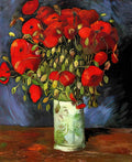 van gogh vase with red poppies 1886 Art A4 Photo Print