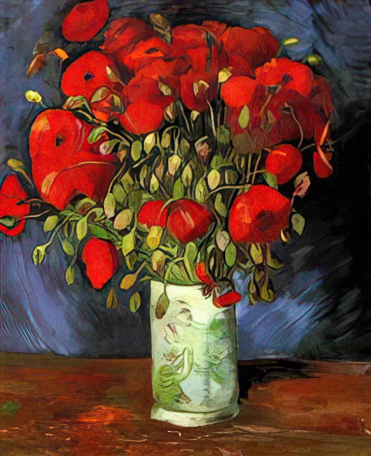 van gogh vase with red poppies 1886 Art A4 Photo Print
