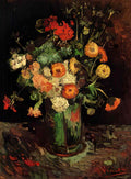 van gogh vase with zinnias and geraniums 1886 Art A4 Photo Print