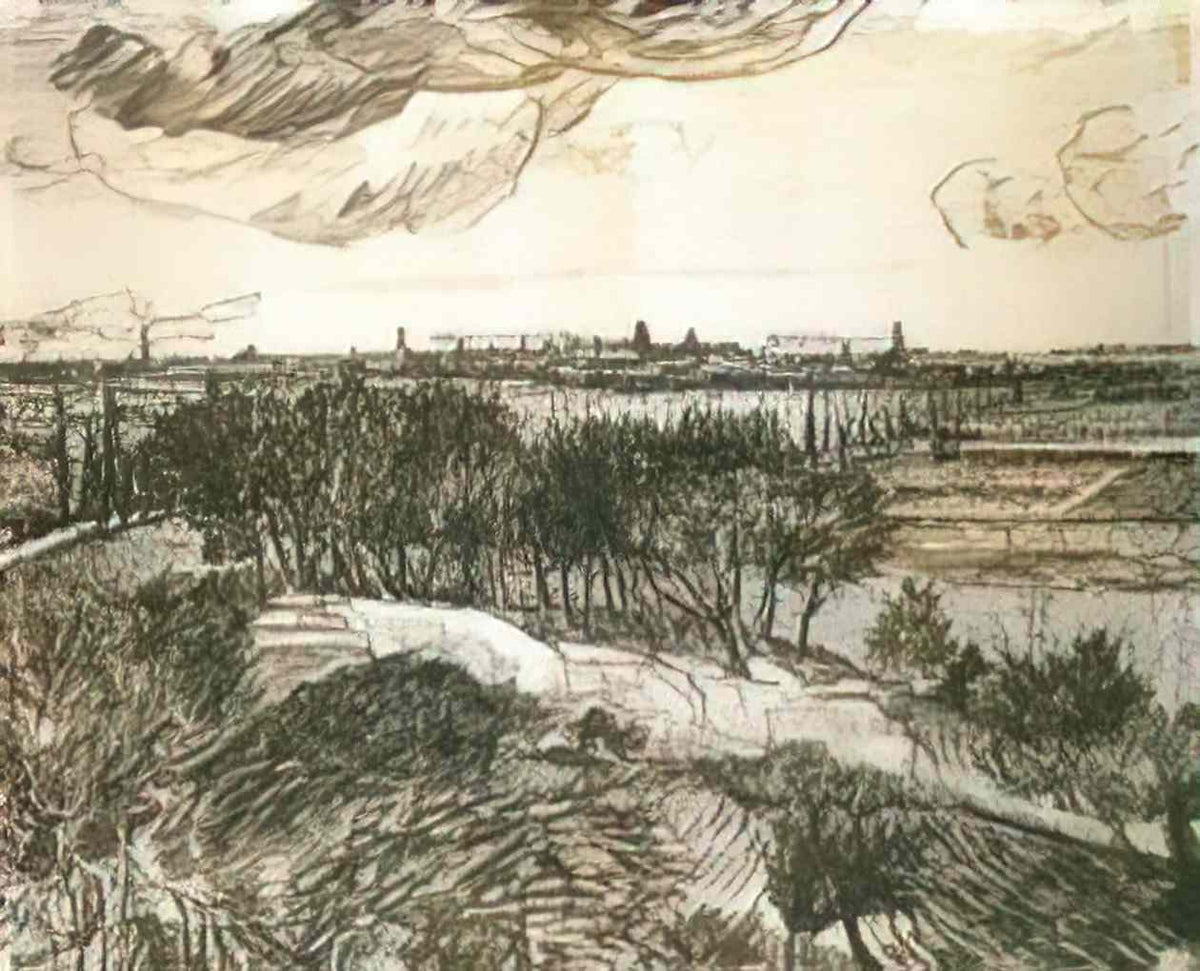 van gogh view of arles from a hill 1888 Art A4 Photo Print