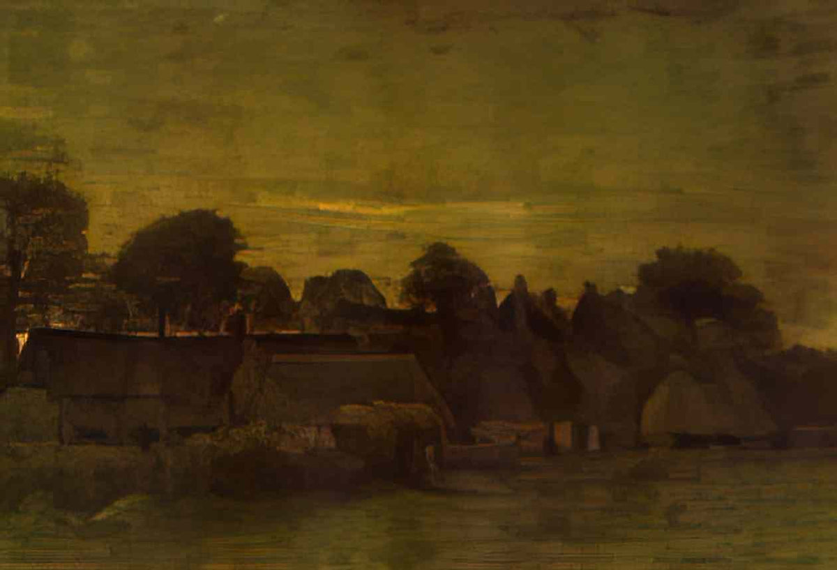 van gogh village at sunset 1884 Art A4 Photo Print