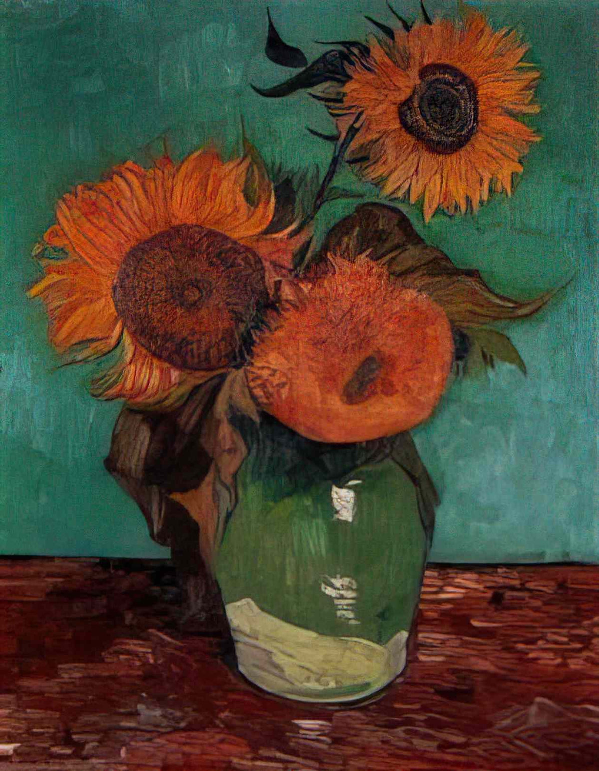 van gogh vincent van gogh three sunflowers in a vase Art A4 Photo Print