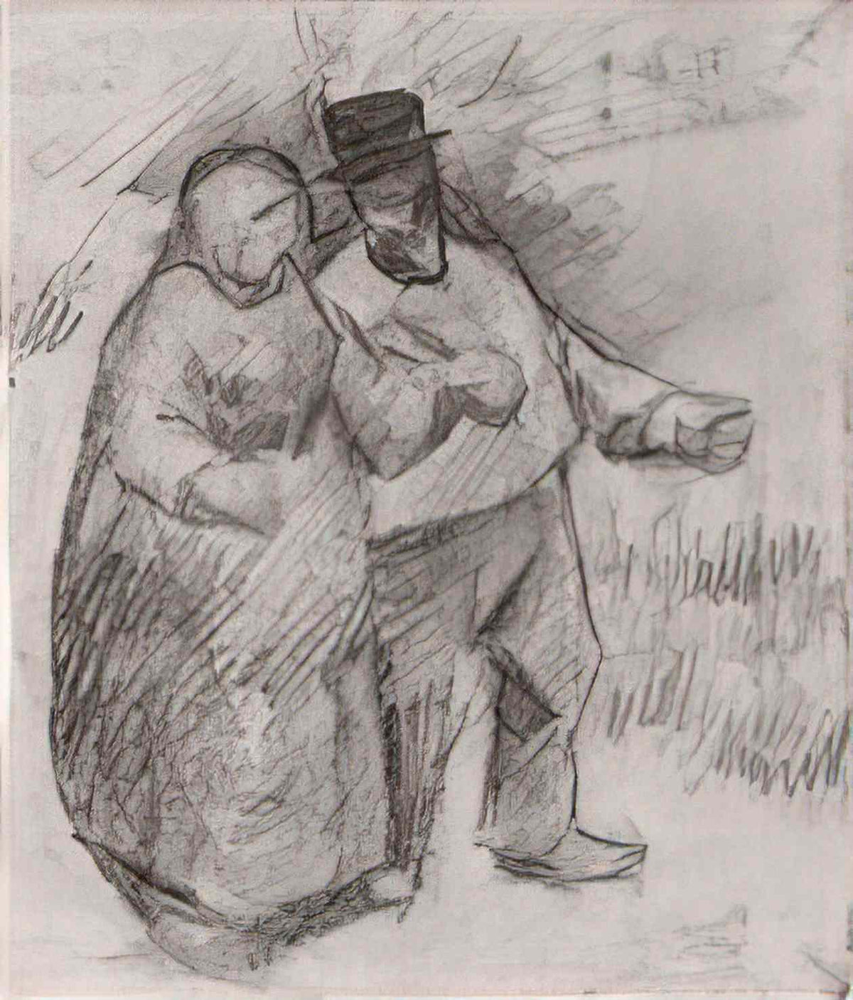 van gogh walking couple 1886 Art A4 Photo Print
