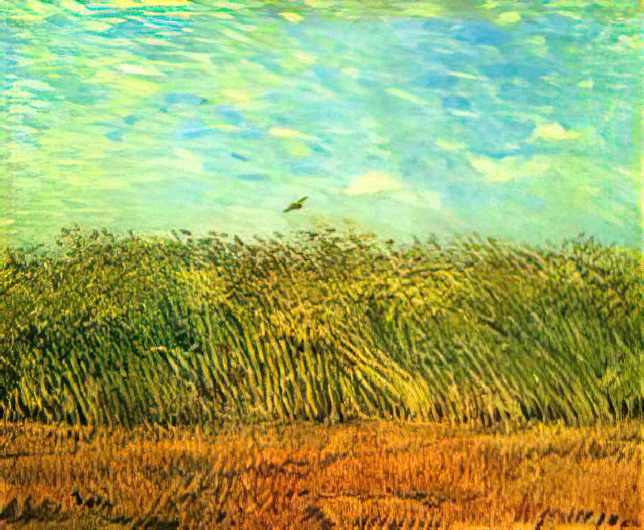 van gogh wheat field with a lark 1887 Art A4 Photo Print