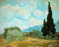 van gogh wheat field with cypresses 1889 Art A4 Photo Print