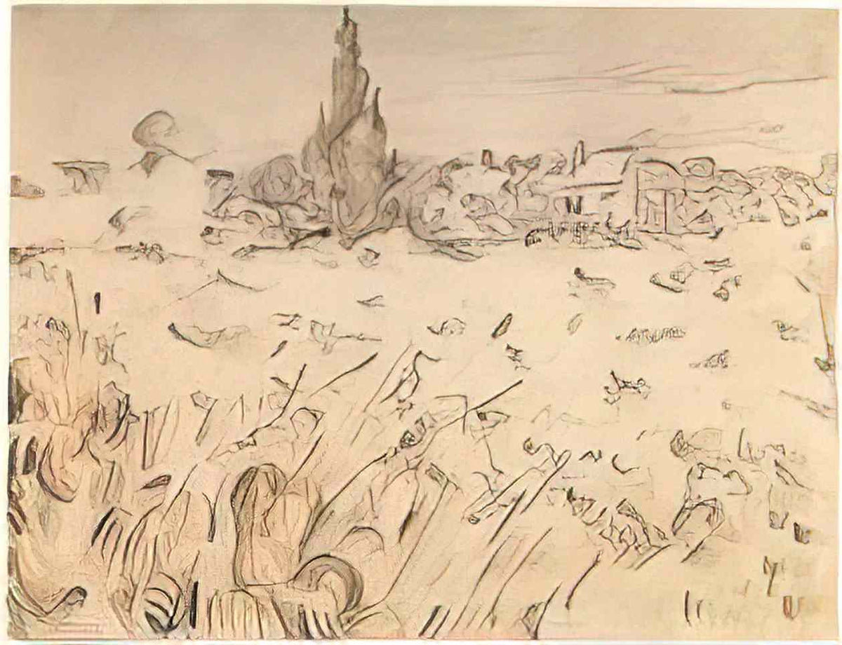 van gogh wheat field with cypresses Art A4 Photo Print