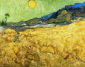 van gogh wheat field with reaper and sun 1889 Art A4 Photo Print