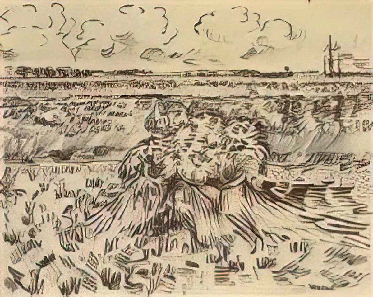 van gogh wheat field with sheaves 1888 1 Art A4 Photo Print