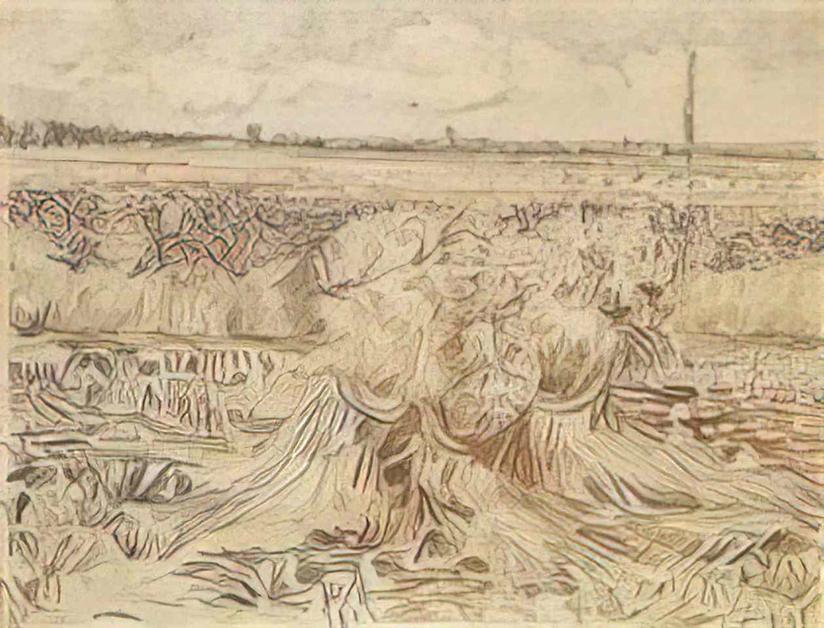 van gogh wheat field with sheaves 1888 Art A4 Photo Print