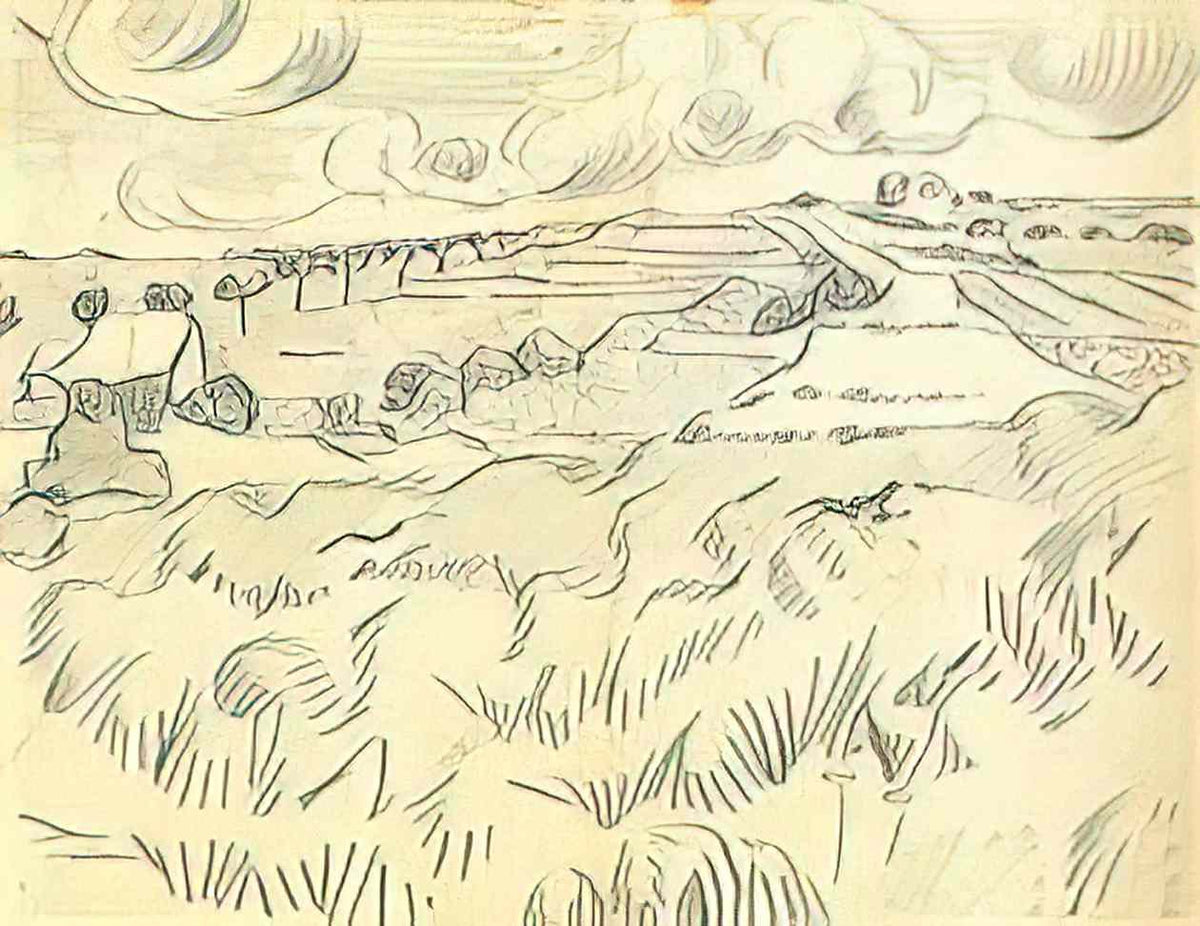 van gogh wheat fields 1890 Art A4 Photo Print