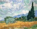 van gogh wheatfield with cypress tree 1889 Art A4 Photo Print