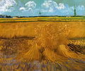 van gogh wheatfield with sheaves 1888 Art A4 Photo Print