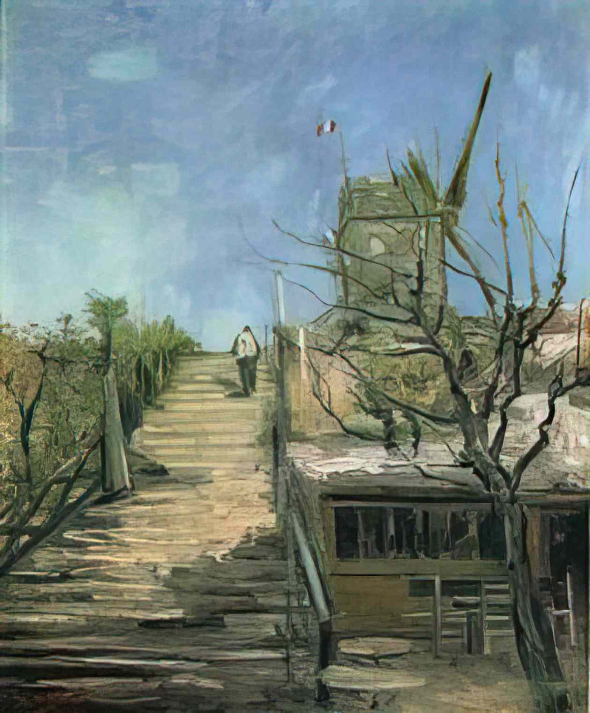 van gogh windmill on montmartre 1886 Art A4 Photo Print