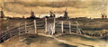 van gogh windmils at dordrecht 1881 Art A4 Photo Print