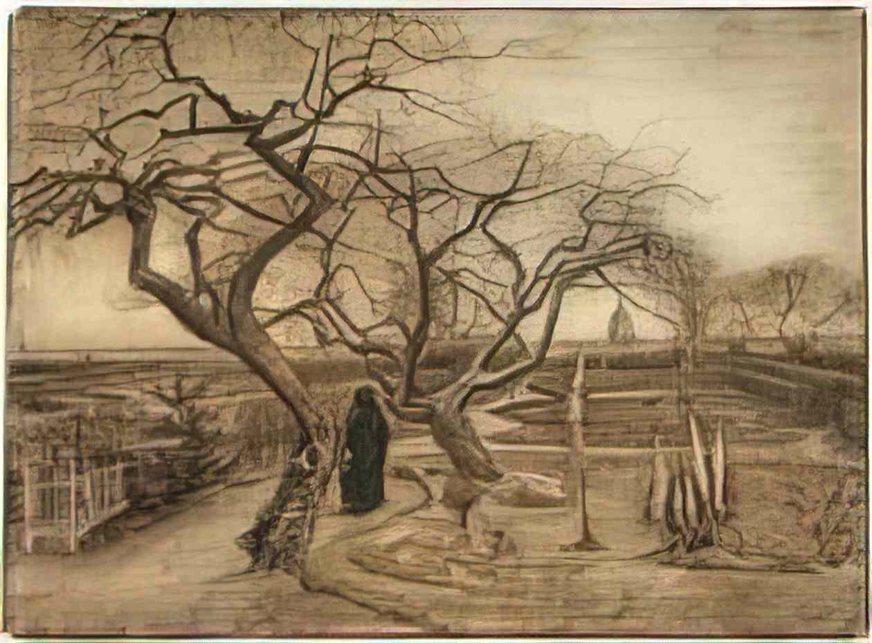 van gogh winter garden 1884 Art A4 Photo Print