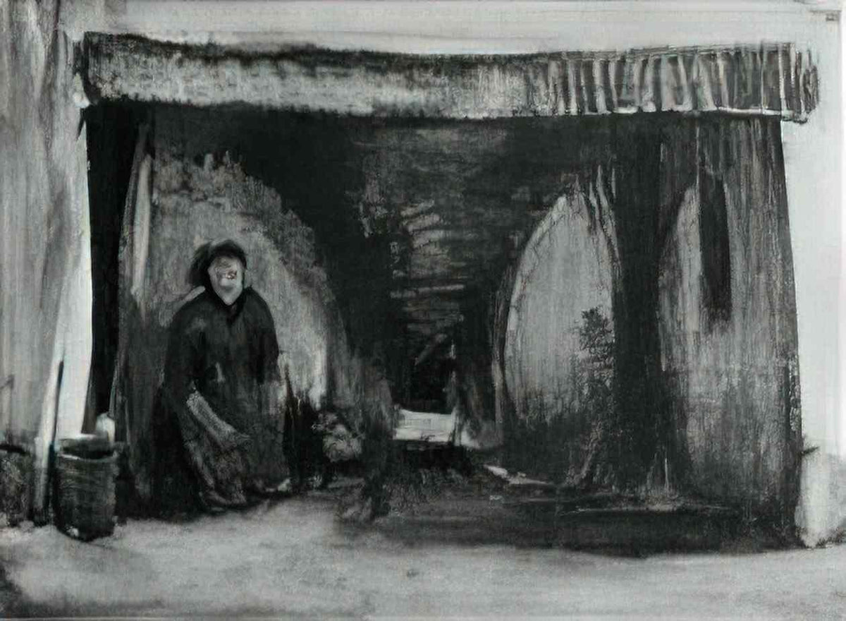 van gogh woman by the fireplace 1885 Art A4 Photo Print