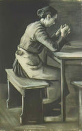 van gogh woman praying 1883 Art A4 Photo Print