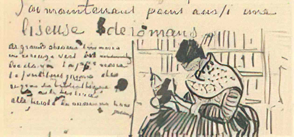 van gogh woman reading a novel 1888 Art A4 Photo Print