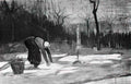 van gogh woman spreading out laundry on a field 1882 Art A4 Photo Print