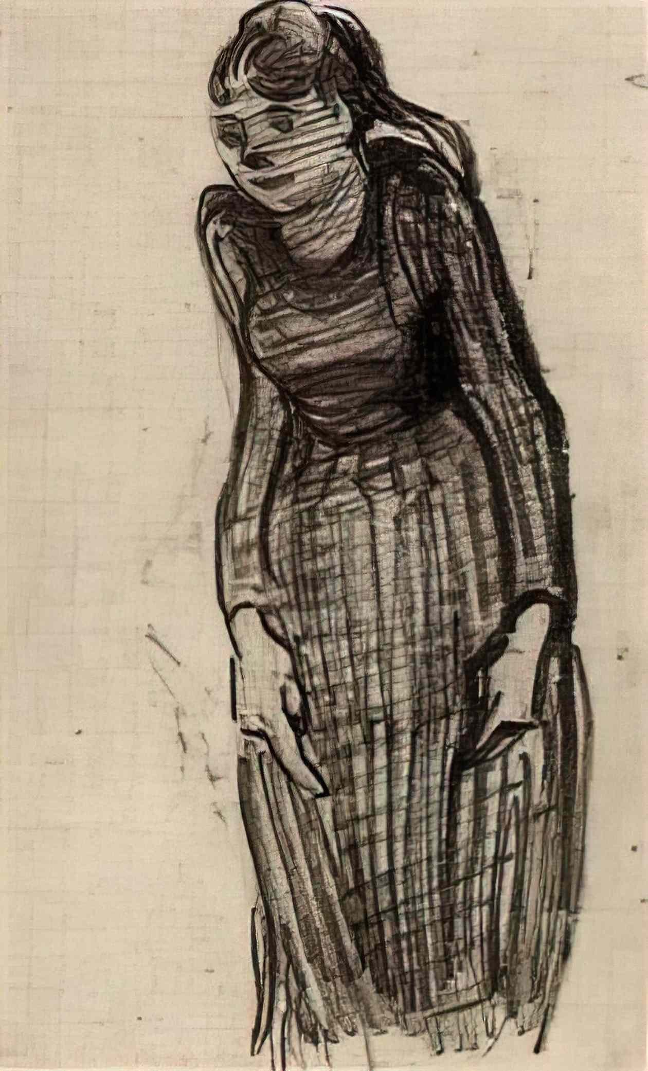 van gogh woman standing 1890 Art A4 Photo Print