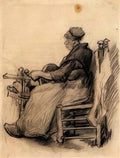 van gogh woman winding yarn 1885 Art A4 Photo Print