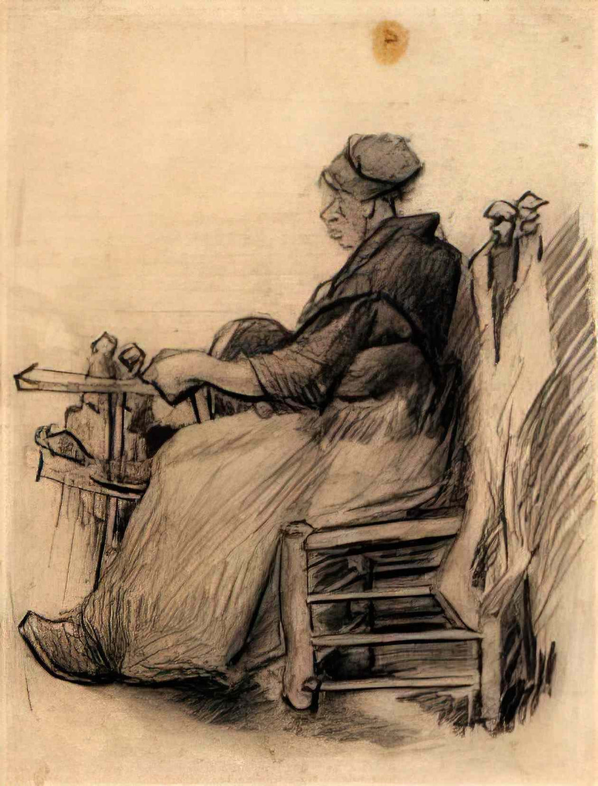 van gogh woman winding yarn 1885 Art A4 Photo Print