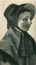 van gogh woman with hat head 1882 Art A4 Photo Print