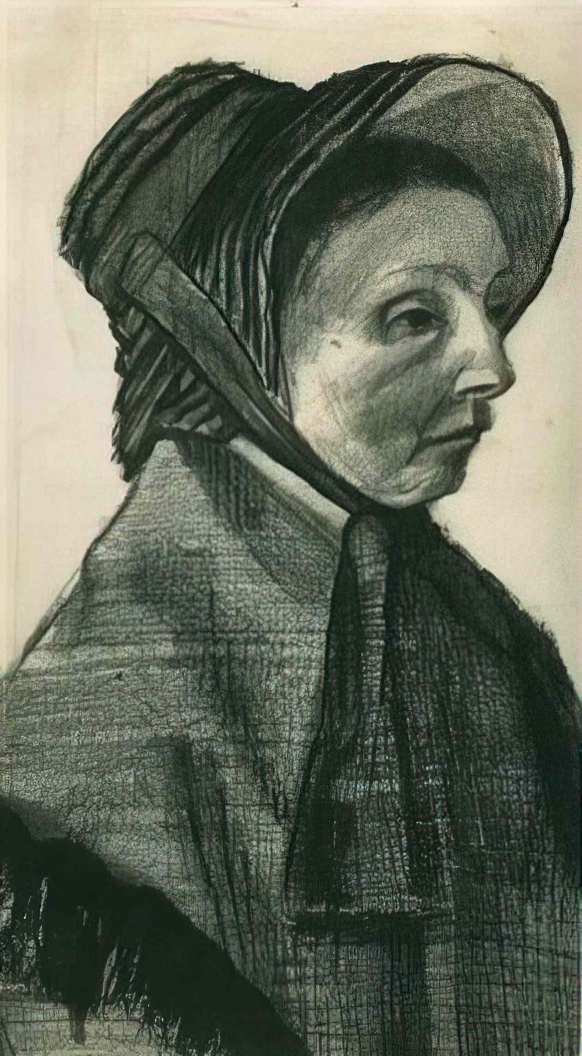 van gogh woman with hat head 1882 Art A4 Photo Print