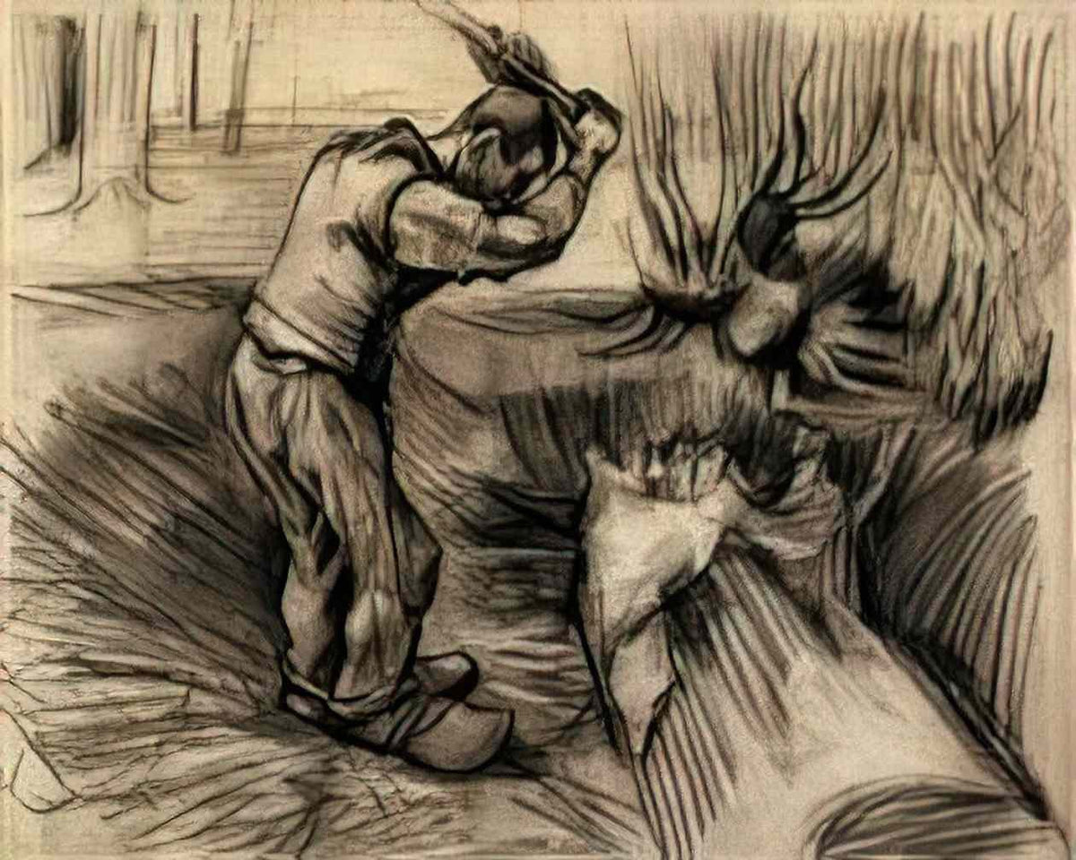 van gogh woodcutter 1885 Art A4 Photo Print