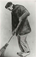 van gogh young man with a broom 1882 Art A4 Photo Print