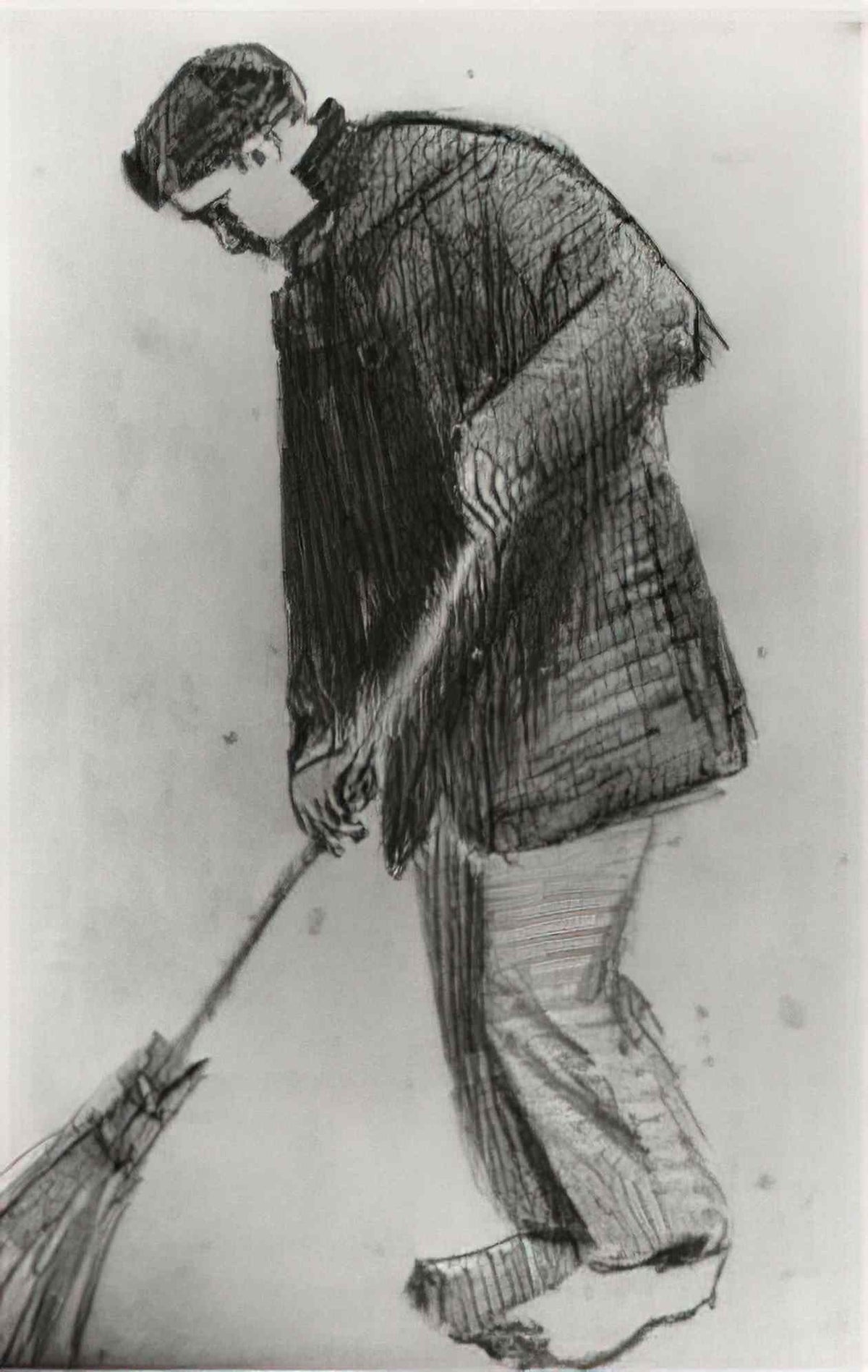 van gogh young man with a broom 1882 Art A4 Photo Print