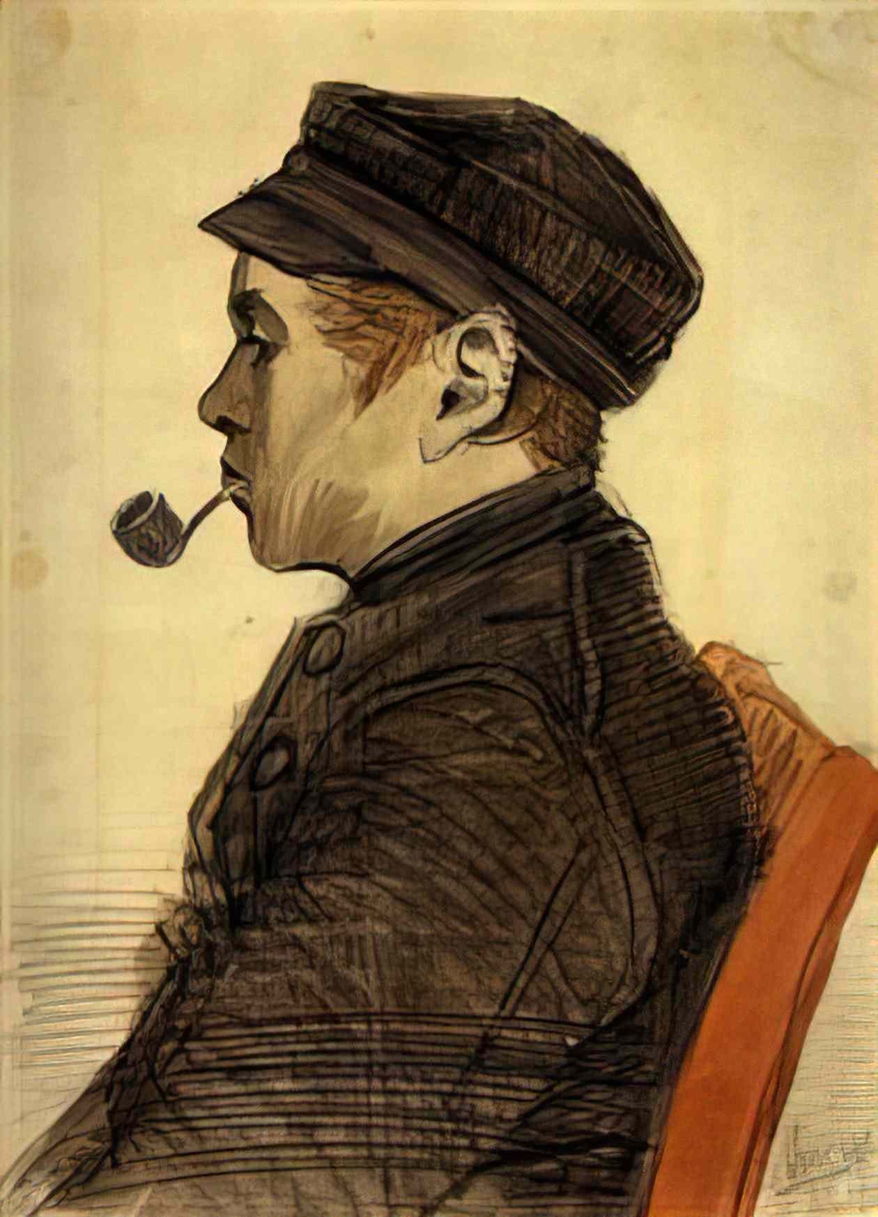van gogh young man with a pipe 1884 Art A4 Photo Print