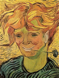 van gogh young man with cornflower 1890 Art A4 Photo Print