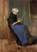 van gogh young woman knitting 1881 Art A4 Photo Print