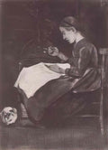 van gogh young woman sewing 1881 Art A4 Photo Print