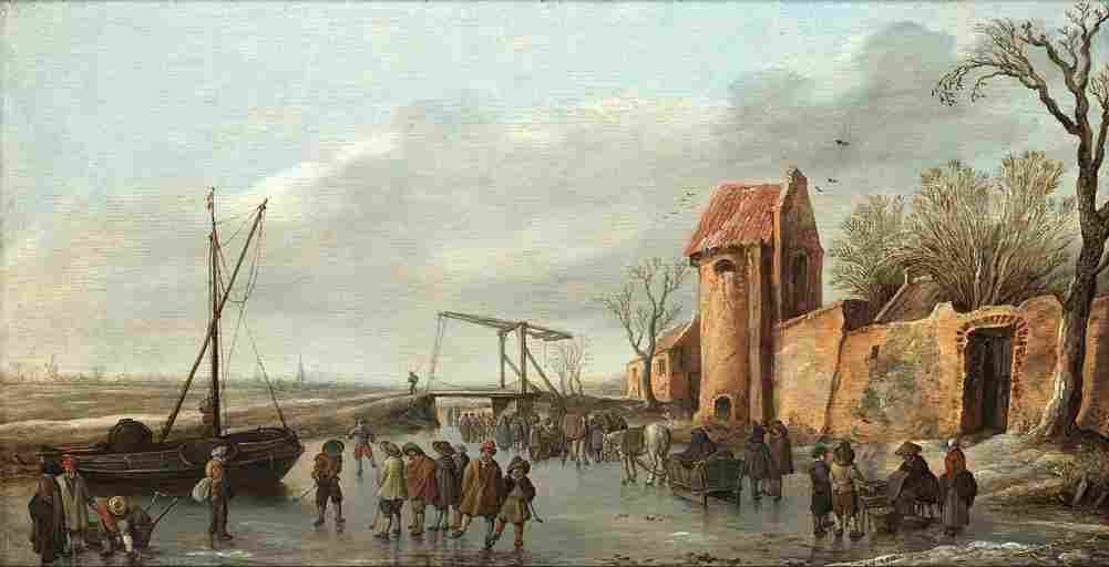 van goyen A Scene on the Ice Art A4 Photo Print