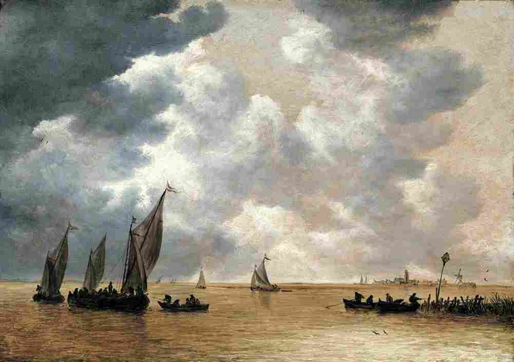 van goyen An Estuary Scene Art A4 Photo Print