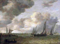 van goyen Sailing Boats on an Estuary Art A4 Photo Print