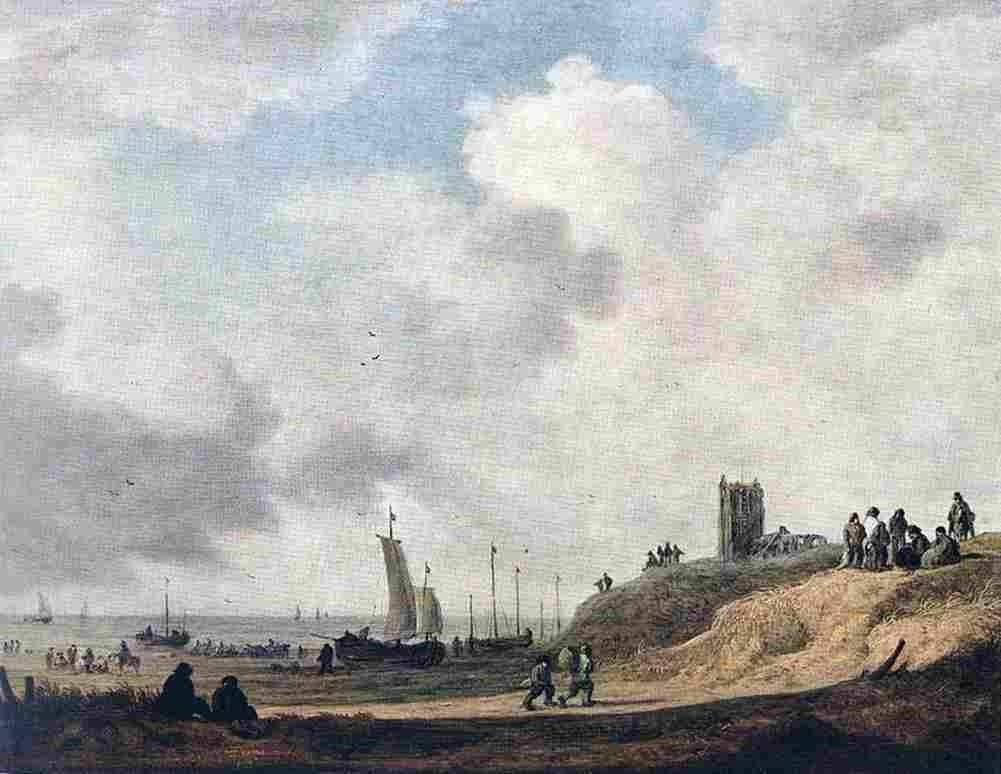 van goyen Seashore at Scheveningen Art A4 Photo Print