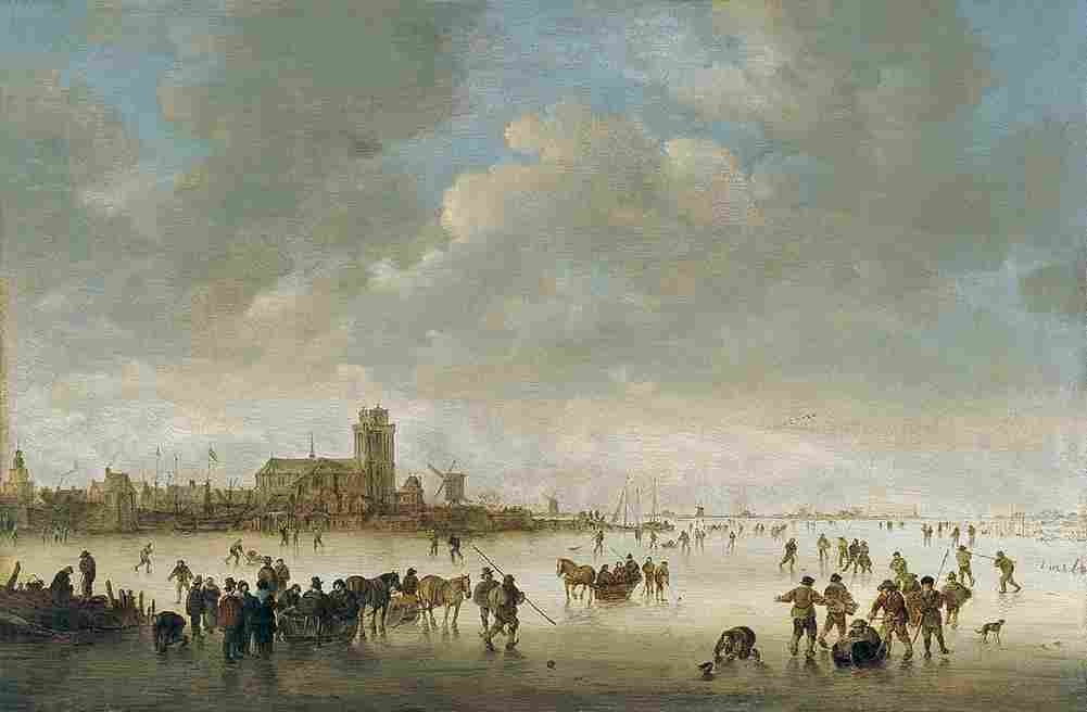 van goyen Winter Landscape With Figures On Ice Art A4 Photo Print