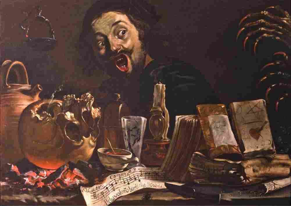 van laer magic scene with self portrait Art A4 Photo Print