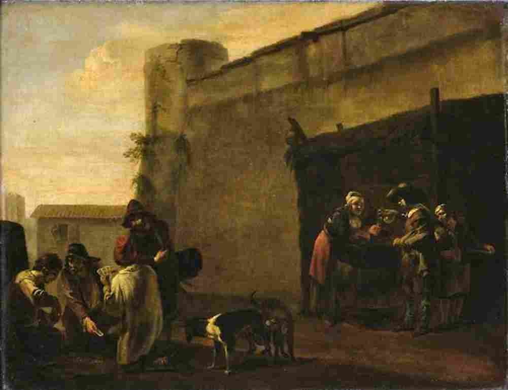 van laer near the barrel under the enclosure Art A4 Photo Print