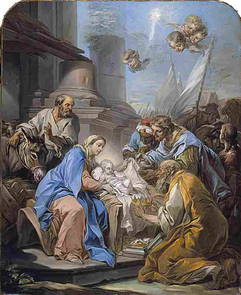 van loo Adoration of the Mages Art A4 Photo Print
