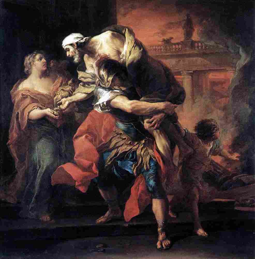 van loo Aeneas Carrying Anchises Art A4 Photo Print