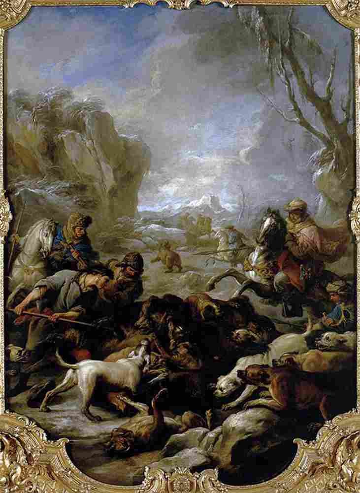 van loo Bear Hunt Art A4 Photo Print