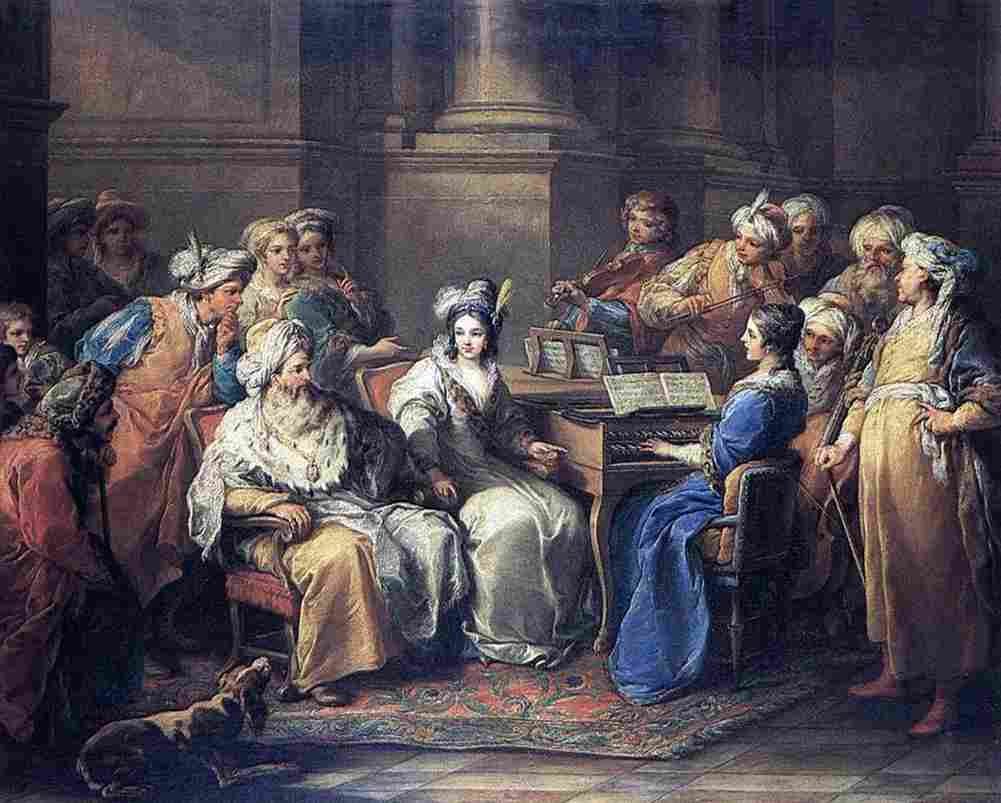 van loo The Grand Turk Giving a Concert to his Mistress Art A4 Photo Print