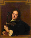 van oost man playing a theorbo lute Art A4 Photo Print