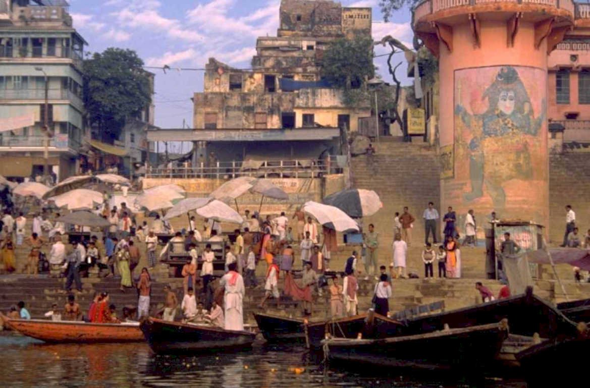 varanasi ghats ritual 1980s 1990s A4 Photo Print
