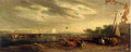 varley john a river landscape on the thames Art A4 Photo Print