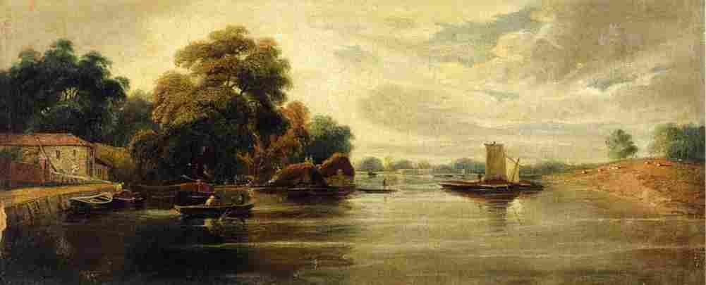 varley john view of the thames looking towards battersea Art A4 Photo Print